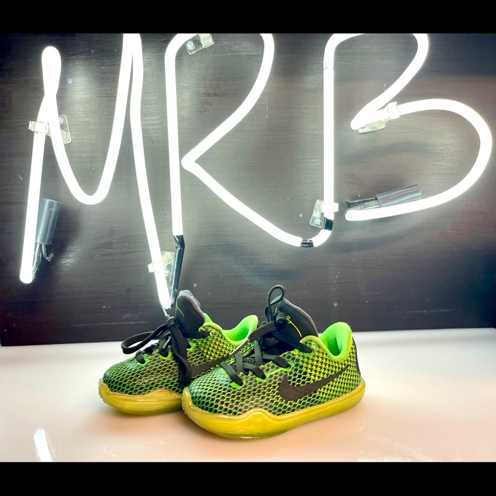 Nike Kobe 10 X 726069-333 Poison Green Grinch Toddler Boy 5c